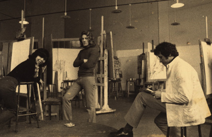 1971-73年，在布魯賽爾皇家美術學院的教室裡
